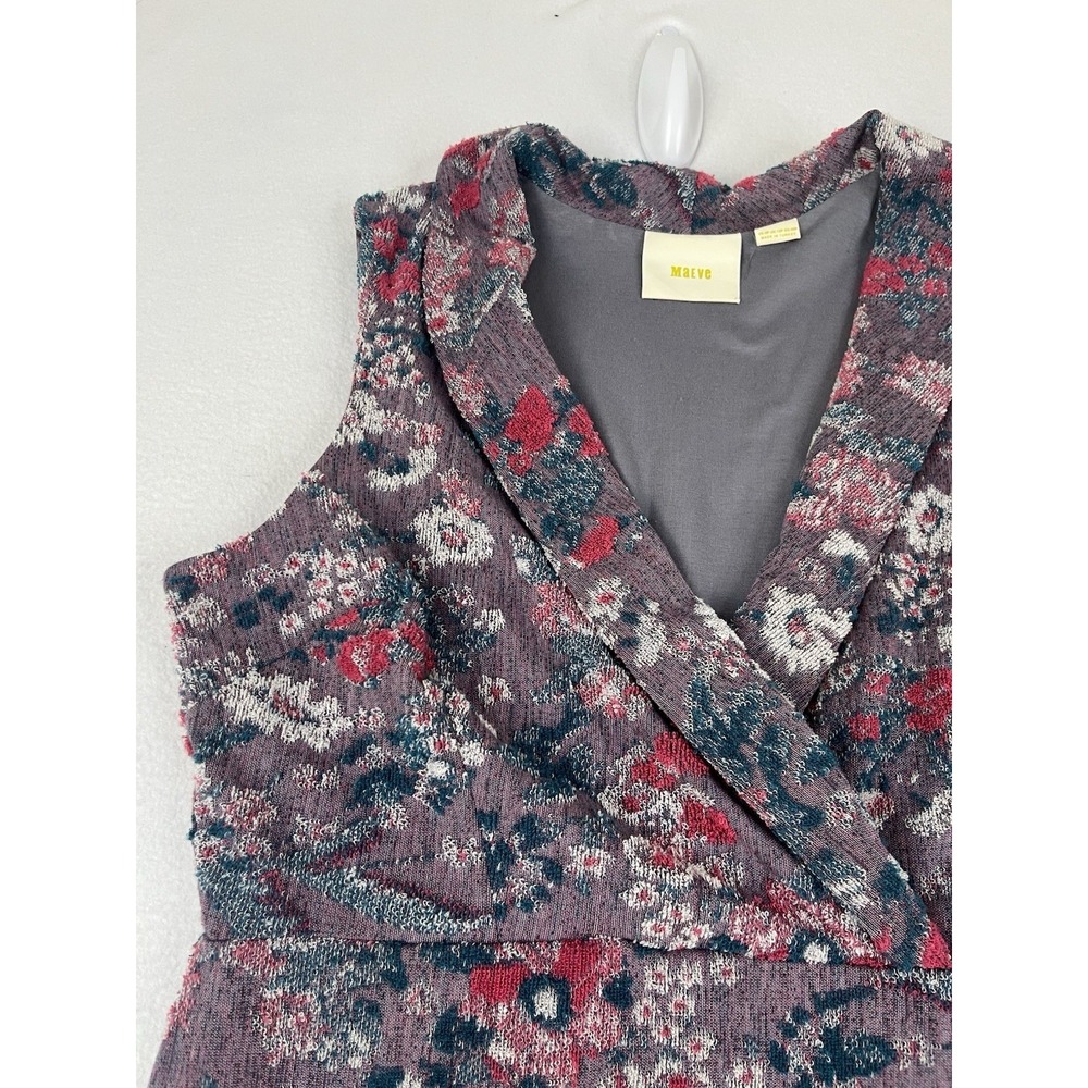 Anthropologie Maeve Sleeveless Floral Jacquard Dress Womens Sz 8P